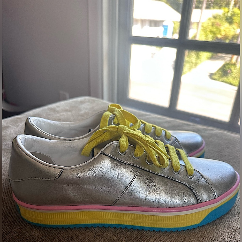 Marc Jacobs Silver Multi Colored Sneakers Sz41